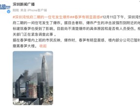 深圳一住宅发生爆炸，地标建筑春笋有明显震感|界面新闻 · 快讯